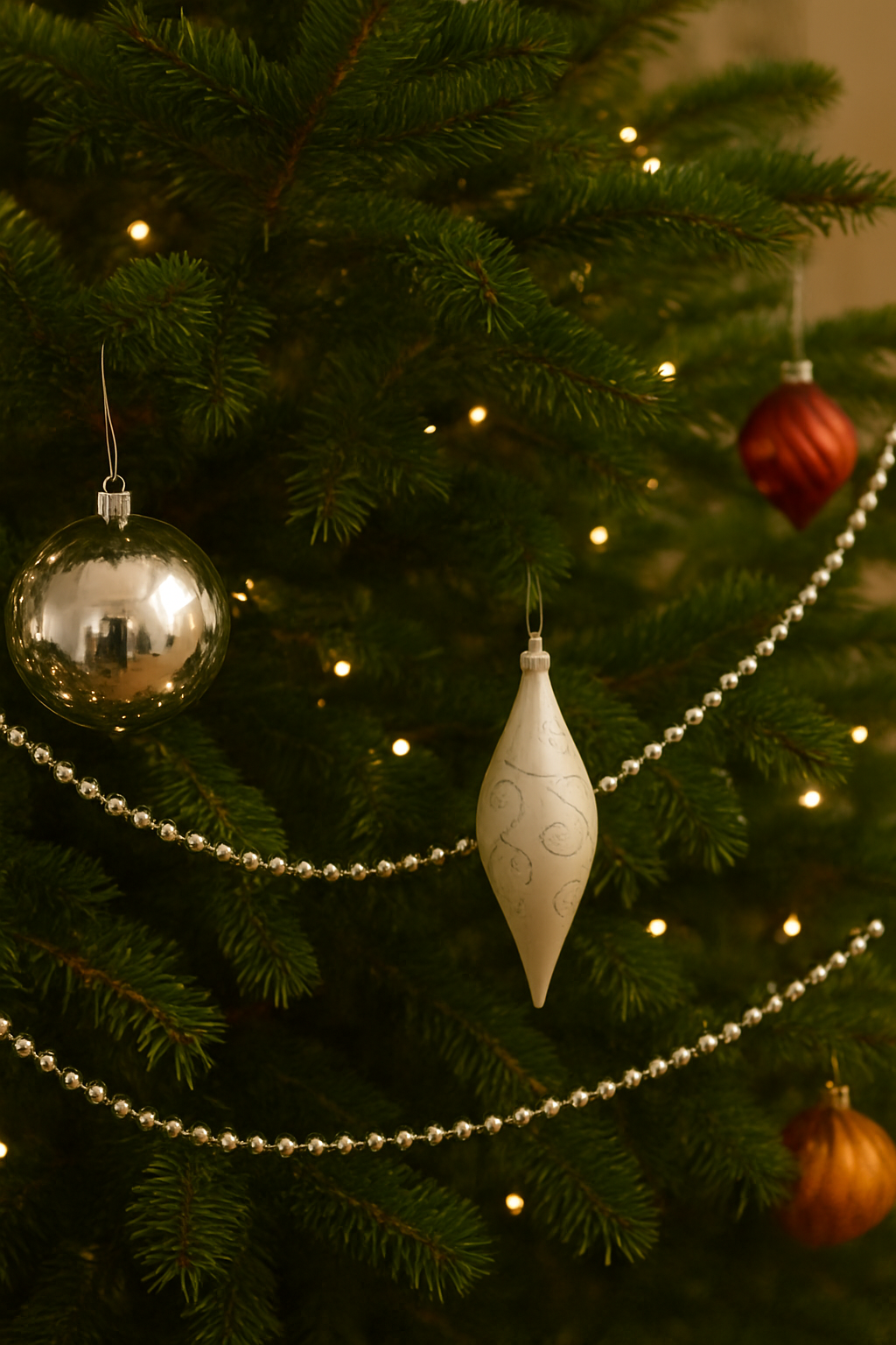 Фото товара 24718, золотистые бусы на елку 10 м